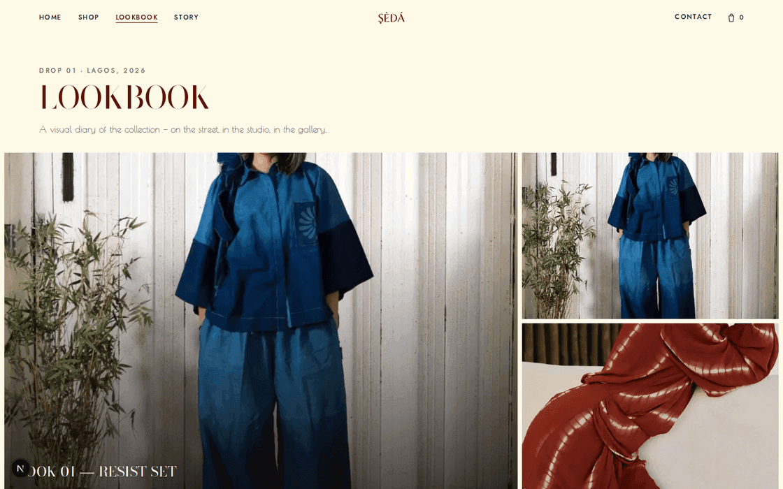 Șèdá lookbook page